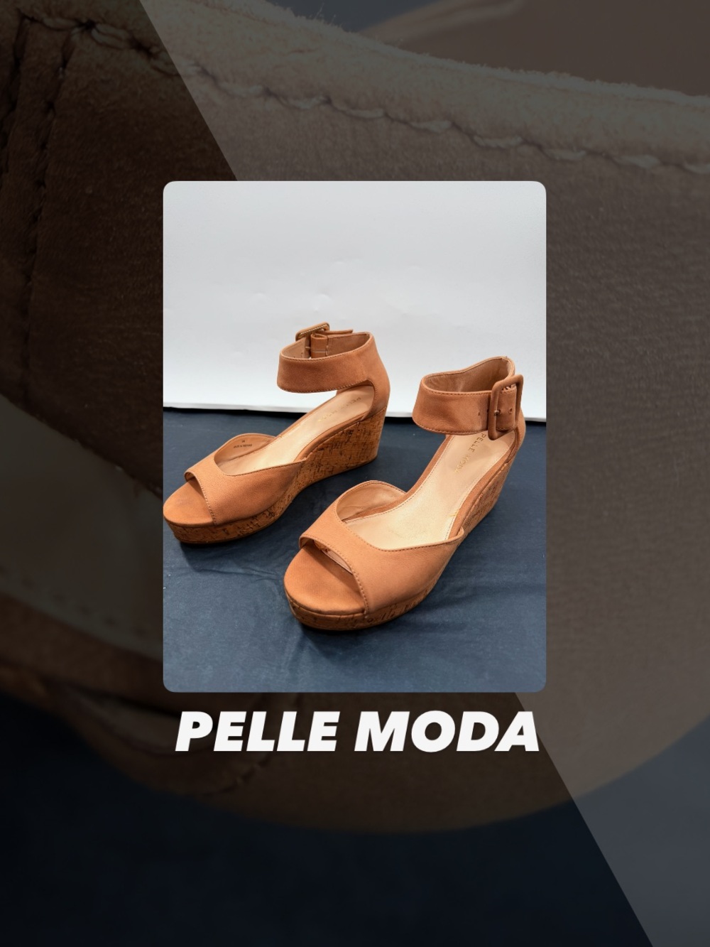 GUC Pelle Moda Oversize Buckle Cork Wedges
